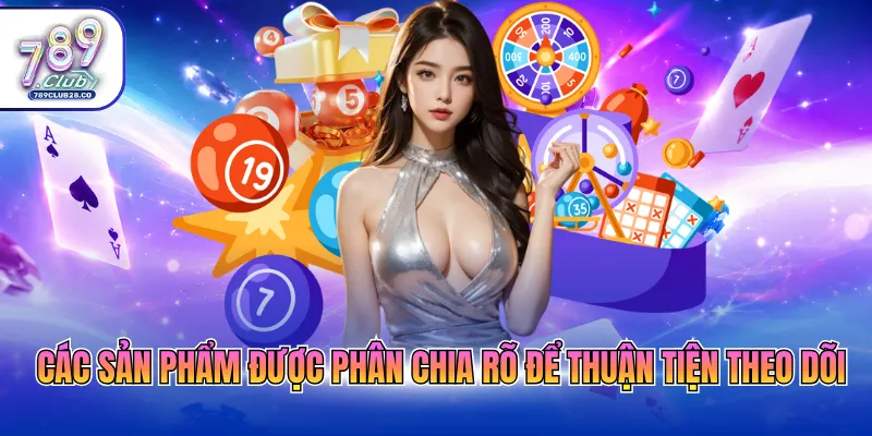 Các sản phẩm được phân chia rõ để thuận tiện theo dõi